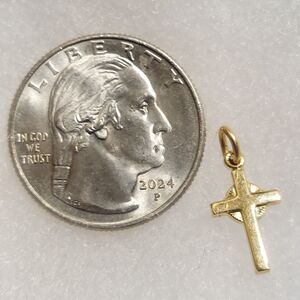 Vintage 1/20 14K GF THEDA Dainty Cross Pendant (Gold Filled, 5% 14K Gold) STYLE5